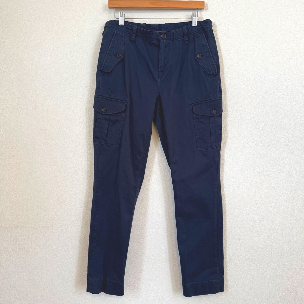 Brooks Brothers Men Cargo Chino Pants 32x32 (32x30)Navy Stretch Utility Trousers